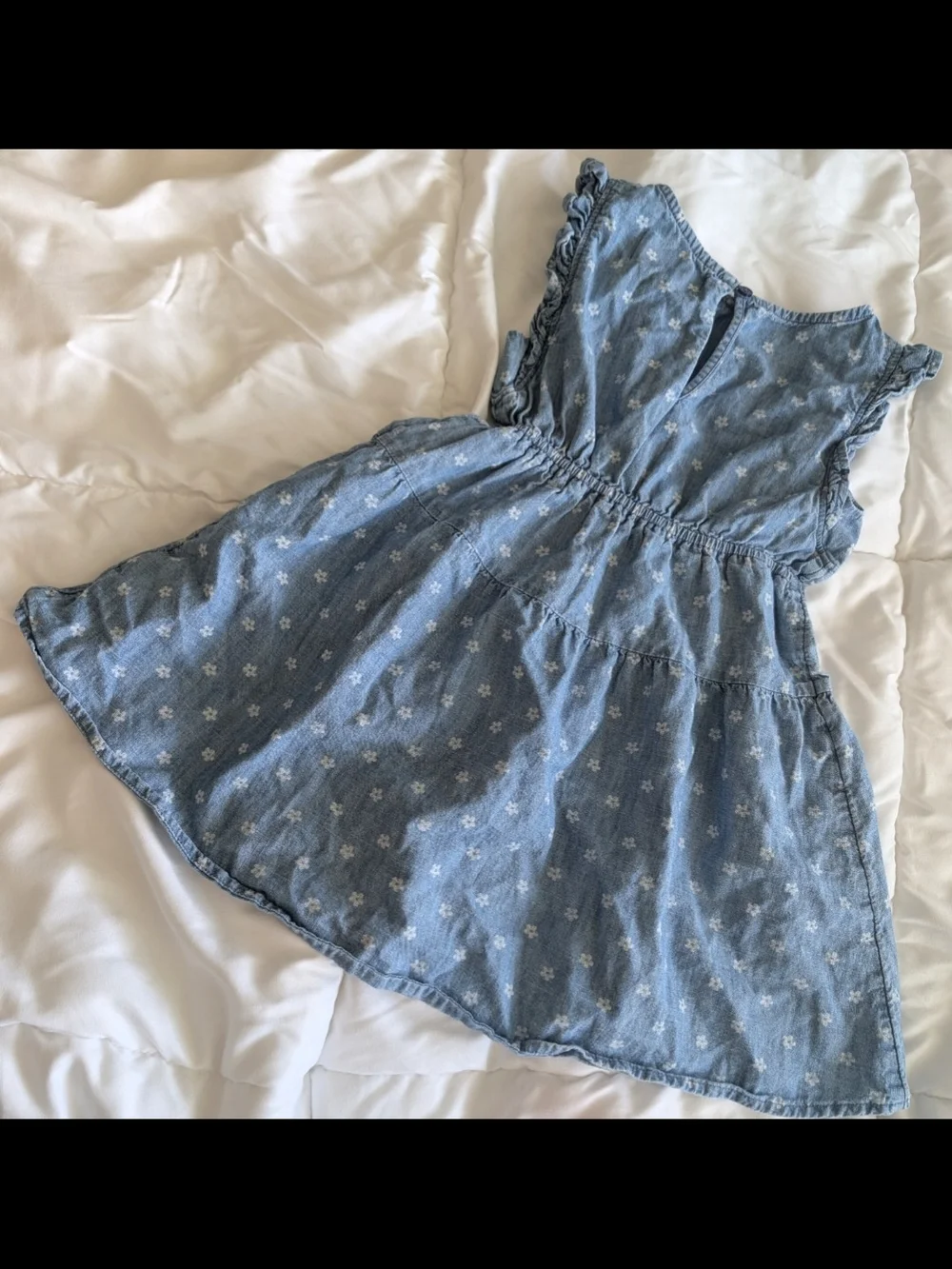 Children's Old Navy Light Blue Denim Floral Dress